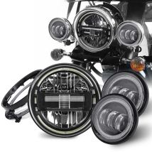 Faro a LED rotondo da 7 pollici per Moto per Harley Touring Road King Ultra Classic Electra 4.5 pollici fendinebbia anello di montaggio Moto