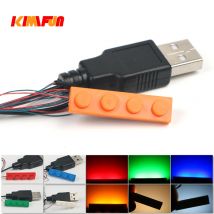 1pc Led Licht Set Rot Grün Gebäude Block Stadt Straße Blau Dekoration USB Fit Orange Ziegel Haus DIY Spielzeug
