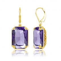 Szjinao hochwertige Amethyst Ohrring 925 echte Silber Ohrringe für Frau vergoldet Geburtstags feier Geschenk Freundin edlen Schmuck