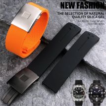 Passend für Tissot T-TOUCH T013 T047 21 mm weiches Silikonkautschuk-Uhrenarmband Schwarz Orange Sport Wasserdichtes Armband T091 T 013420 Eine Werkzeuge