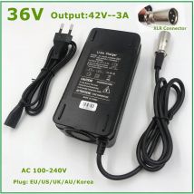 36V Ladegerät Ausgang 42V 3a Lithium-Ladegerät für 36V Li-Ionen-Lithium-Batterie mit 3-poliger XLR-Buchse/Stecker Lüfter