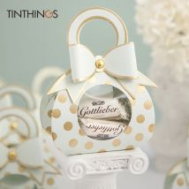 20PCS Wedding Favors Gift Box Packaging Bags Blue Candy Gift Box For Baby Shower Birthday Pink Small Candy Paper Handle Windows