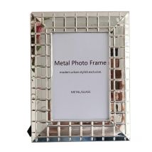 Versilberte Metall-Foto-Displays Stand, einfacher Stil, Desktop-Stand, Luxus, MPF012