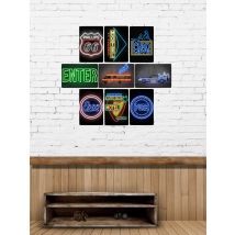 Motel Neon Signs Metal Poster Instruct Route 66 Retro Decorative Garage Car Cafe Bar Club Man Cave Decor Wall Art Plaque 20x30cm
