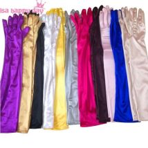 Multi farbe braut günstige hochzeit zubehör braut Elbow weiß schwarz rot damen pageant kleid satin fingerlings elegante handschuhe