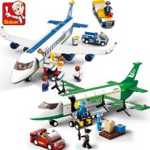 City Cargo Aereo Aereo di stoccaggio Aeroporto Airbus Aereo Avion Blocchi tecnici creativi Giocattoli educativi per bambini