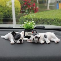 Auto Innen Dekoration Nette Harz Schlafen Haustier Bulldog Auto Dashboard Ornamente Für Auto Geschenke Dekoration Zubehör