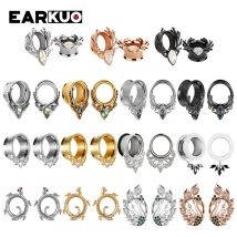 Stainless Steel Tunnel Plugs 6-25mm Hypoallergenic Steel Ear Gauges Stretchers Expanders - 2PCS Unisex Body Jewelry for Piercing