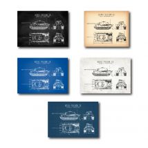 WW2 Tank Patent Vintage Posters and Prints German Tank King Tiger 2 Blueprint Art Canvas Painting Boys Gifts Wall Art Decor
