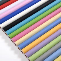 PVC Pure Color Matte Wallpaper Self-Adhesive Bedroom Waterproof Moistureproof Sticker Furniture Desktop Cabinet Renovation Film