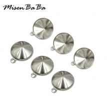 20 Teile/los 6 8 10 12mmCone Edelstahl Anhänger Kristall Cabochon Einstellung Lünette Mit Jump Ringe Schmuck Machen Komponente Basis