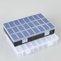 Praktische 24-Gitter-Fach-Kunststoff-Aufbewahrungsbox für Schmuck, Ohrringe, Perlen, Schraubenhalter, Display-Organizer, Behälter