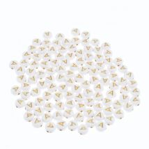 CHONGAI 100 Stück/500 Gramm Acryl-Buchstabenperlen, einzelnes Alphabet, goldfarben, Buchstabe, rund, Armband, Schmuckperlen und Schmuckherstellung, 4 x 7 mm