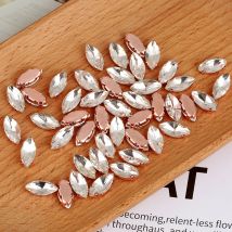 5x10/6x12/7x15mm Horse Eye Sew On  Glass Stone With Rose Gold Claw Flat back No Scratch Sewing Crystal Rhinestone For  Dresses