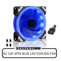 92mm Blau LED Fan 92x92x25mm DC 12V Led Fan CPU GPU Computer Fall kühlung Kühler Fan 4PIN Temperatur Control
