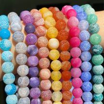 Natürliche bunte Frost gebrochene Achate Stein Perlen Runde lose Spacer Perlen für Schmuck machen DIY Armband handgefertigt 4/6/8/10/12mm