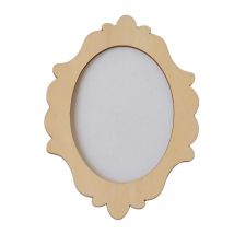 QITAI-Oval Photo Frame Wooden Crafts, Home Decoration Accessory DIY Scrapbooking Paper Card, Handmade Painting WF046 12 PCs/Set