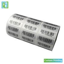 1000 stücke Freies Verschiffen 30*10mm Benutzerdefinierte QR Code Synchronisiert Barcode ID Tag Seriennummer Aufkleber Silber PET wasserdicht Etikett