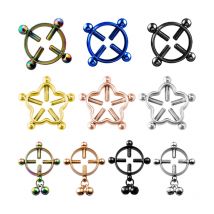 2 pezzi morsetti per capezzoli a vite Piercing Sexy per le donne gioielli Piercing per capezzoli finti in acciaio inossidabile Non Piercing anello per capezzoli scudo