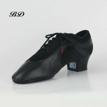 TOP Tanzschuhe Herren Latin Ballroom Schuh Tanzabsätze 4,5 cm Weiches Rindsleder Netz Atmungsaktive