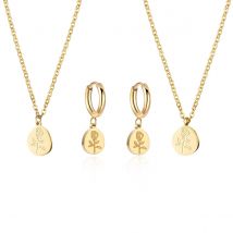 Wild&Free Trend Stainless Steel Jewelry Set Gold Plated Necklace Europe And American Ins Style Jewelry Corrosion Rose Necklaces