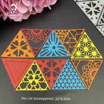 Alinacutle Metall-Stanzform, dreieckiges Rahmen-Set, Scrapbooking, Papier, Bastelalbum, handgefertigte Kartenvorlage