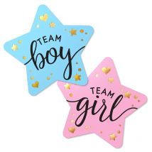 60/120 Stück Team Boy Team Girl Aufkleber Junge oder Mädchen Aufkleber für Geschlecht offenbaren