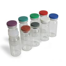 Fiala in vetro trasparente per iniezione da 100 x 10 ml con tappo in plastica-alluminio Bottiglia in vetro trasparente da 1/3 once Contenitori in vetro da 10 cc