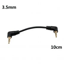 1 Stück Gold 3,5 mm 1/8 Zoll rechtwinklig auf Stecker rechts Stereo AUX Audiokabel 15 cm 10 cm