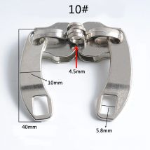 2 paia 5 #   8 #   10 #   Chiusura con cerniera in metallo Cursore con cerniera Testa con cerniera Borsa per vestiti fai da te Accessori per valigie per kit di riparazione con cerniera