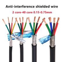 Abgeschirmtes Kabel, 18 AWG, 2/3/4/5/8 Kerne, 26/24 AWG, 22 AWG/20 AWG, 10–24 Kerne, abgeschirmter Draht, RVVP-Steuerdraht aus reinem Kupfer, Signalkabel