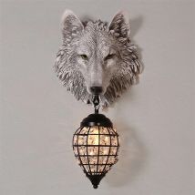 Harz Wolf Wand Lampen Vintage Wand Leuchte Leuchten für Wohnzimmer Schlafzimmer Loft Industrielle