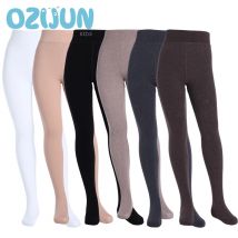 später Herbst Kinder Strickhose Kinder Mädchen gebürstet gefüttert warme dicke Strumpfhosen Wollmischung Leggings mit Füßen Schwarz Weiß 6-12 Jahre