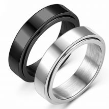 Angst Fidget Spinner Ringe Schwarz Silber Farbe Edelstahl Spinning Rotierenden Stimmung Ring für Männer Frauen Anti Stress Schmuck