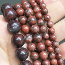 Naturstein Perlen Glatte Rote Jaspers Runde Lose Spacer Perlen Für Schmuck DIY Machen Armband Charms 15''Inches 6 8 10 12mm