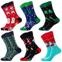 1 Pair of New Autumn Winter Christmas woman Socks Funny New Year Santa Claus Christmas Tree Snow Elk Gift Cotton Happy Men Socks