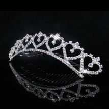 Princess Crown Hair Combs Headband Tiaras and Crowns Floral Crystal Wedding-Party Accessories Fashion Hair-Jewelry