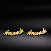 Sipuris Ohrstecker mit individuellem Namenslogo, Edelstahl, personalisiertes Namensschild, Modeschmuck für Frauen, Hochzeiten, Geschenke