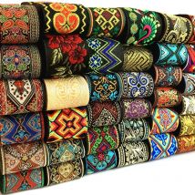 HEIßER 3 Yards 5 CM Vintage Ethnische Stickerei Spitze Band Boho Spitze Trim DIY Kleidung Tasche Zubehör Gestickte Stoff benutzerdefinierte