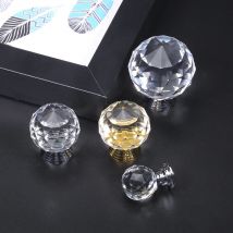 NAIERDI 20-30mm Crystal Handle Clear Glass Knobs Cupboard Drawer Pulls Kitchen Cabinet Wardrobe Handles Furniture Door Hardware
