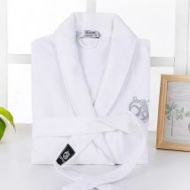 Waffel Robe 100% Baumwolle Robe Liebhaber Hotel Robe Männer Und Frauen Robe Bademantel Weiche Sleeprobe Männlich & Weiblich Casual stickerei Homewear