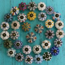 Hand gefertigte Keramik möbel Knöpfe Küche Schlafzimmer Schrank Schublade Kommode Griffe zieht ein Stück mit Schraube