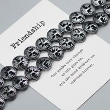 WLYeeS Natürliche Schwarz Leben Baum Perlen Charms Frauen Männer Runde Hämatit Schmuck Spacer Lose Perlen für Armband Halskette, Der 12mm