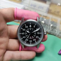 【Escapement Time】Automatic PT5000 Bewegung Pilot Uhr mit Typ-B Schwarz Zifferblatt und 40mm Fall