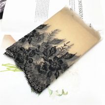 3y/lot Breite 7 5/8 zoll (19cm) creme Schwarz Stickerei Spitze Trim Für Rock Saum Kleidung Nähen Material DIY Bekleidung Kleid Stoff