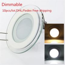 10 teile/los Glas LED-Panel Licht Dimmbar 6W 9W 12W 18W Einbau LED Downlight Schlafzimmer Licht bad