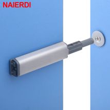 10 Uds NAIERDI Tope de puerta gabinete captura de acero inoxidable empuje para abrir amortiguador táctil suave y silencioso herrajes para muebles