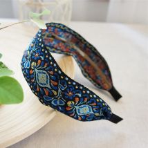 1PC Frauen Bohemian Ethnische Gestickte Blumen Band Haarbänder Stirnband Haar Zubehör Schöne Ethnische Muster Breite Turban