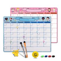 Kids Monthly Planner Whiteboard 30*40cm Study Schedule Dry Erase Calendar Fridge Magnet Flexible Cute A3 Message White Board