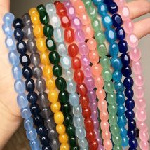 8*11mm Unregelmäßige Jade Stein Perlen Blau Rot Grün Rosa Grau Lila Lose Perlen Für Schmuck Machen Diy armband Zubehör 15''